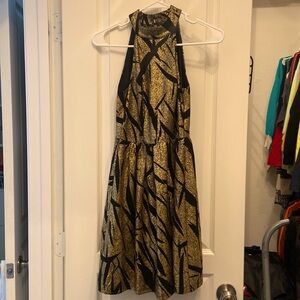 Black and gold racer back dress